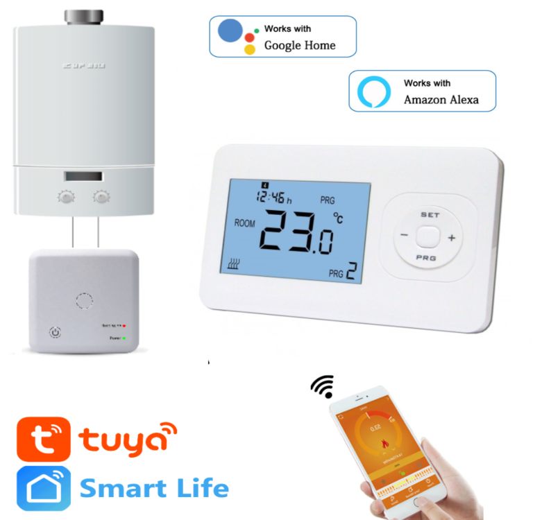 Програматор тижневий (термостат) з функцією Wi-Fi Ecoset AR-02WF для газового й електричного котла,бездротовий