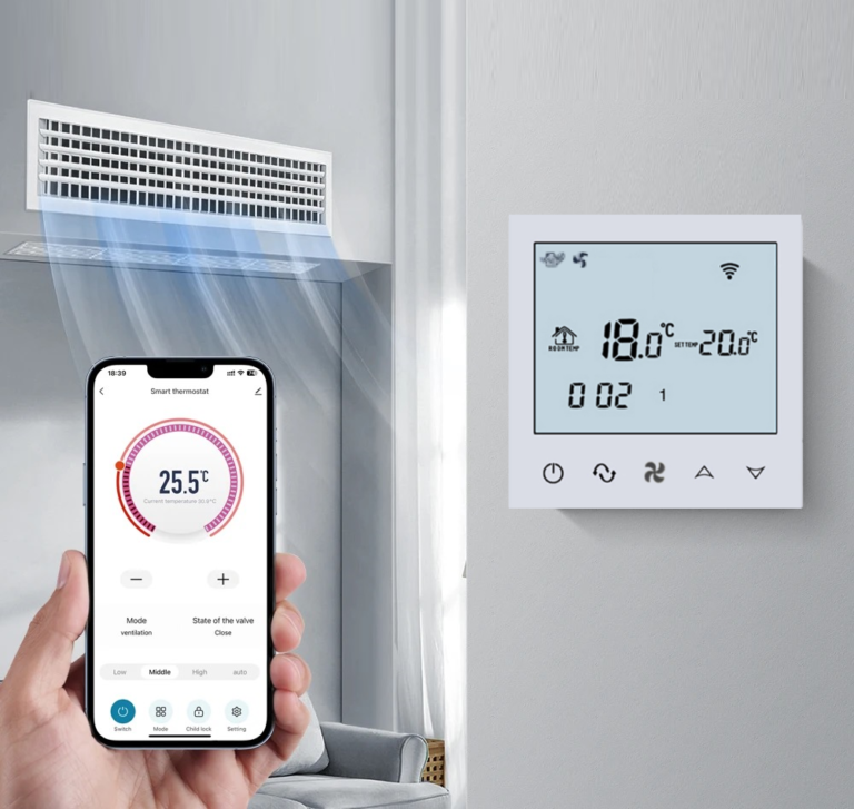 Терморегулятор Ecoset TDS21WIFI программируемый для фанкойлов