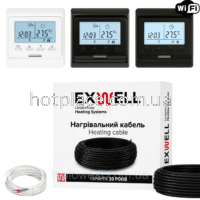 Нагрівальний кабель Exwell 135м 2700Вт з терморегулятором Ecoset Е51 Wi-Fi для теплої підлоги під плитку, в стяжку, під ламінат