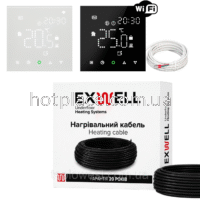 Нагрівальний кабель Exwell 26м 520Вт з терморегулятором Ecoset PWT 003 Wi-Fi для теплої підлоги під плитку, в стяжку, під ламінат