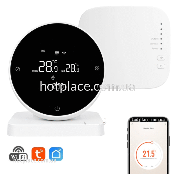 Безпровідний терморегулятор BEOK BOT R7X RF з WI-FI для котла (газового або електричного) (Dry contact) Tuya Smart / Smart Life