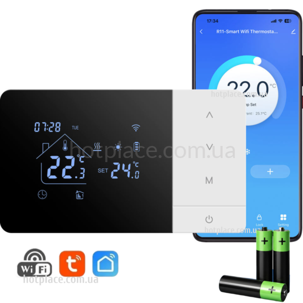 Провідний терморегулятор BEOK BOT-W506 (R11) з WI-FI для котла (газового або електричного) (Dry contact) Tuya Smart/Smart Life