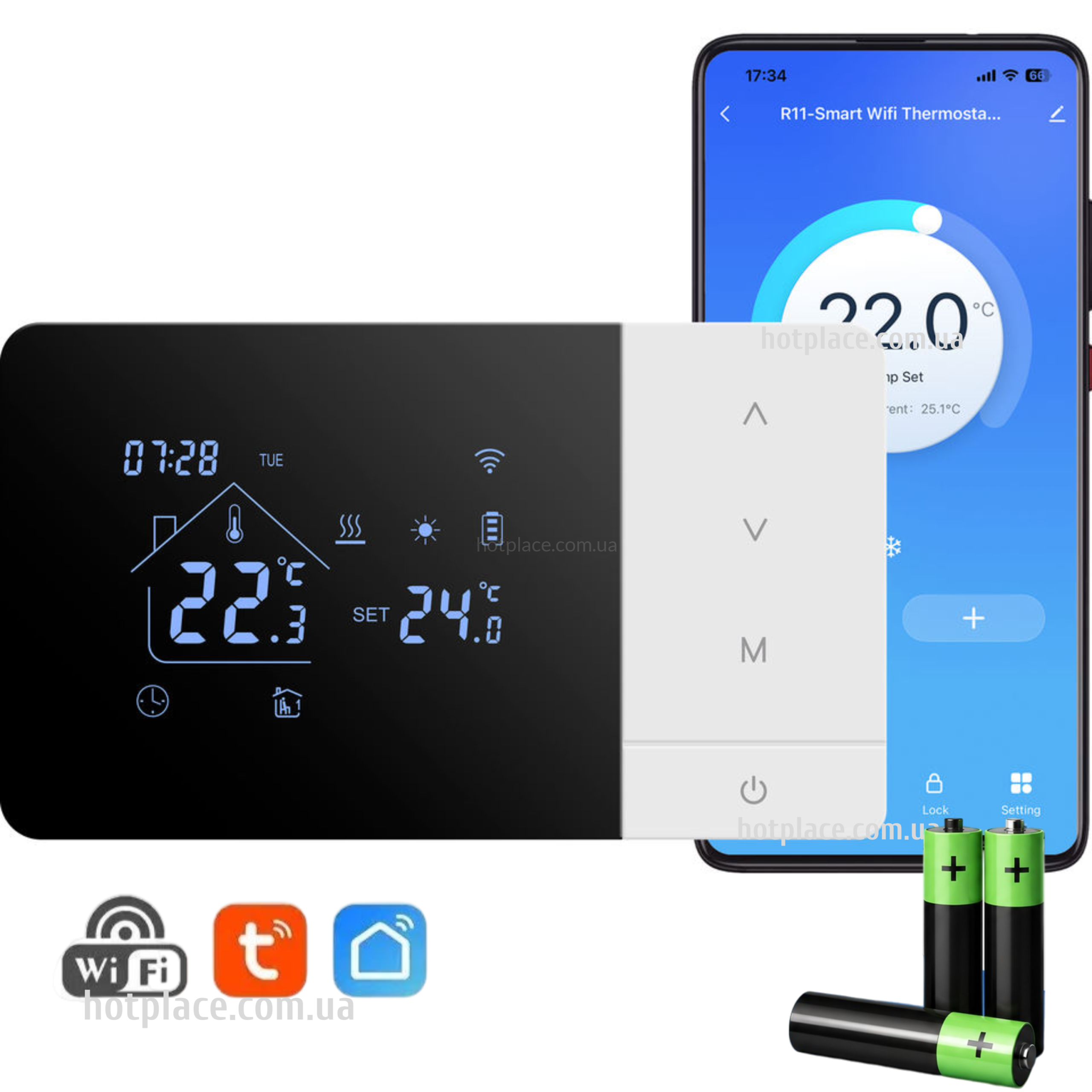 хот Провідний терморегулятор BEOK BOT-W506 (R11) з WI-FI для котла (газового або електричного) (Dry contact) Tuya Smart/Smart Life - Зображення 1